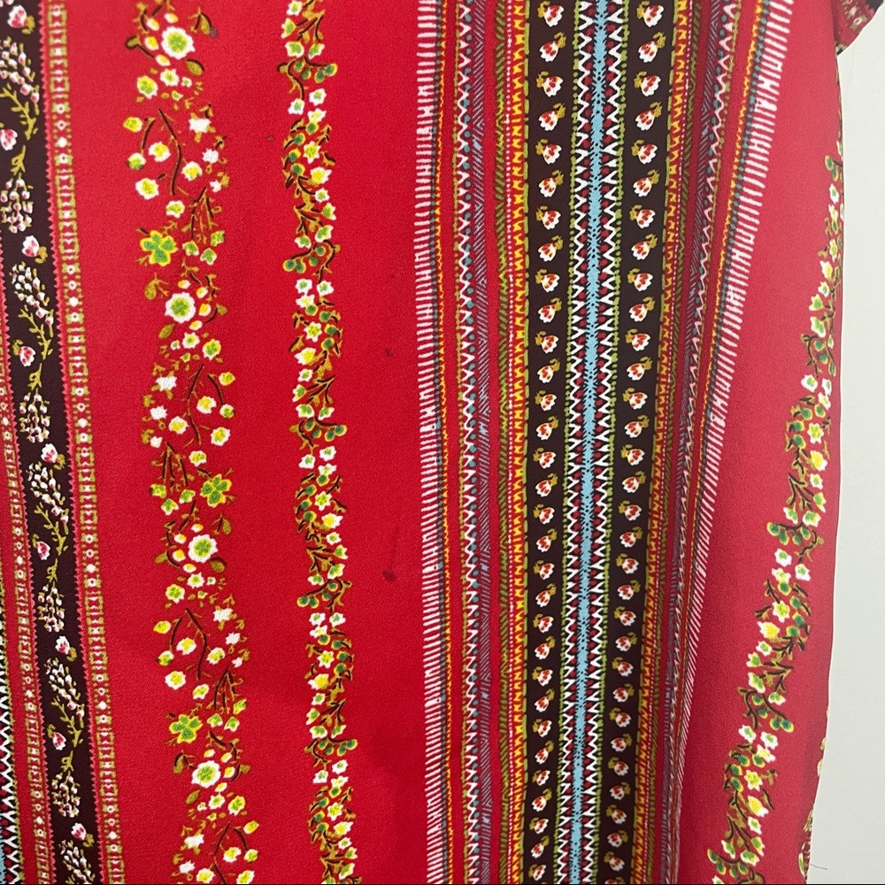 LOFT red patterned blouse - Picture 8 of 8